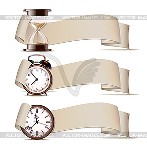 Set of banners with clocks - royalty-free vector image