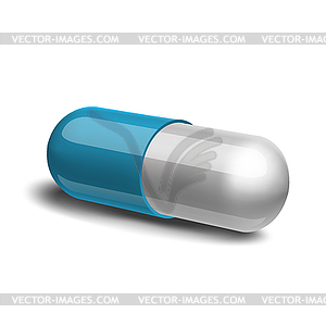 Blue and white pill - vector image
