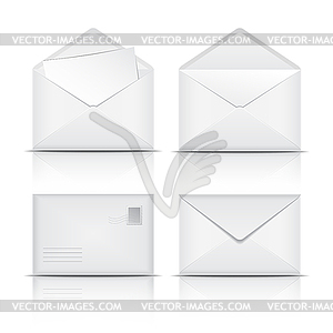 Set of White envelopes - vector clipart