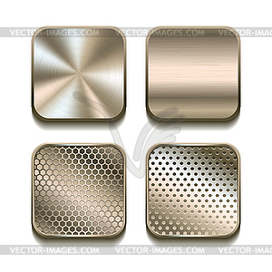 Apps metal icon set - vector clip art