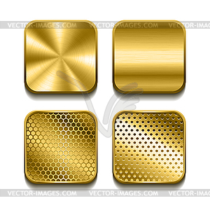 Apps metal icon set - vector clipart