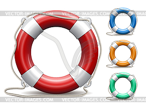 Set of life buoys - royalty-free vector image