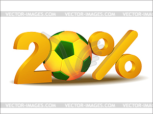 Twenty percent discount icon - vector image