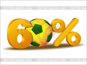 Sixty percent discount icon - vector image