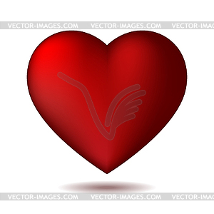 Red heart icon - color vector clipart