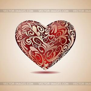 Big Red Floral Heart - vector clipart / vector image