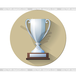 Silver Champions Cup Icon - vector image