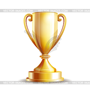 Golden trophy cup - vector clipart