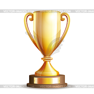 Golden trophy cup - vector image