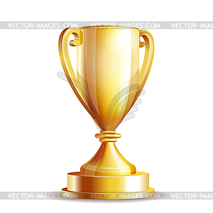 Golden trophy cup - vector clipart