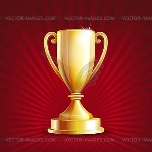Golden trophy cup - vector clip art