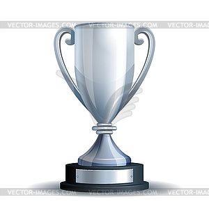 Silver trophy cup - vector image