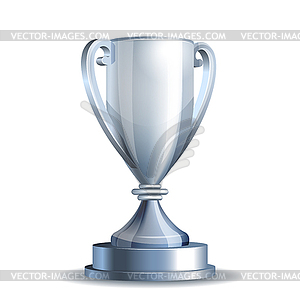 Silver trophy cup - vector image