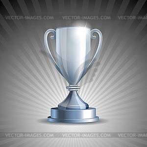 Silver trophy cup - vector clipart