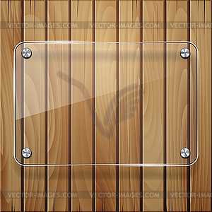 Wooden texture with glass framework - vector clipart