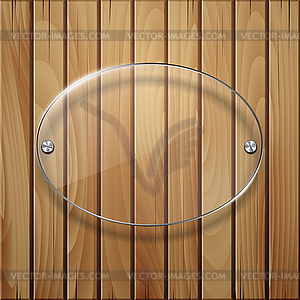 Wooden texture with glass framework - vector clip art