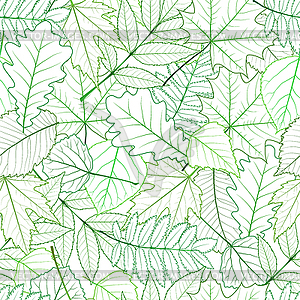 Бесшовные с зелеными листьями весной - векторный клипарт EPS