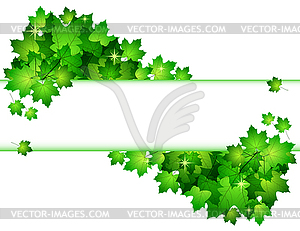 Nature background with green fresh leaves  - vector clip art