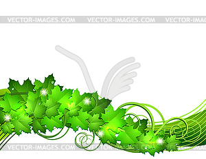 Nature background with green fresh leaves  - vector clipart