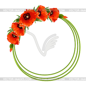 Floral round frame - vector clipart / vector image