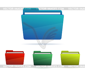 Set of Folders with papers - vector clip art