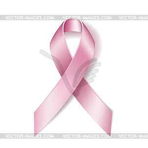 Realistic pink ribbon  - vector clipart