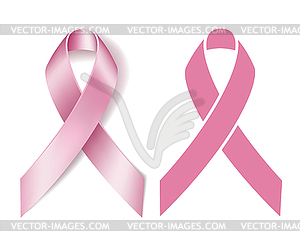 Realistic pink ribbon  - vector clipart