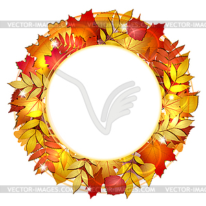 Autumn banner with leaves - vector clip art