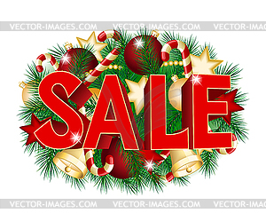 Christmas sale poster - vector clipart