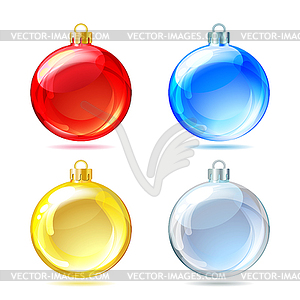 Set of Glossy Christmas balls - vector image