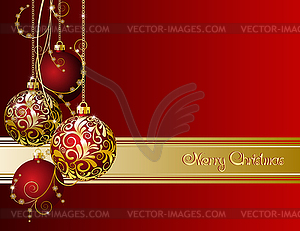 Red Christmas card - vector clip art