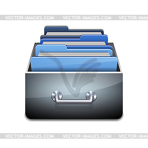 File Cabinet with Documents - vector clipart / vector image