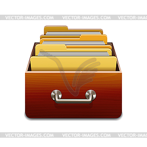 File Cabinet with Documents - vector image