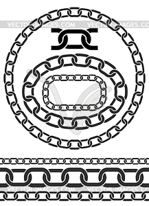 Chain icons, parts, circles of chains - vector EPS clipart