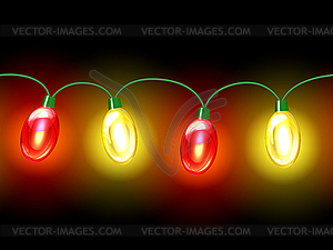 MultiColored lamp festive garland. Seamless - vector clip art