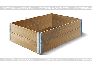 Empty wooden box - vector image