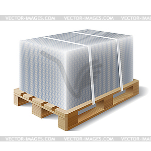 Cargo on wooden pallet - vector clip art