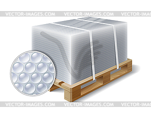 Cargo on wooden pallet - vector clipart