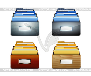 File Cabinet with Documents - vector clip art