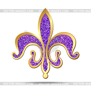 Golden and purple fleur-de-lis - vector clipart