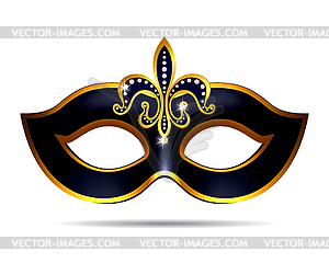 Черная карнавальная маска - векторизованное изображение клипарта