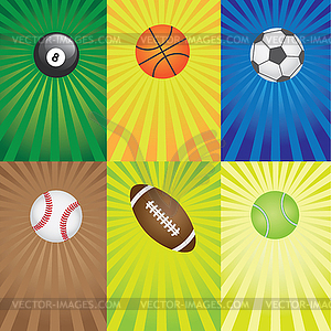 Set of balls for sport games - vector image