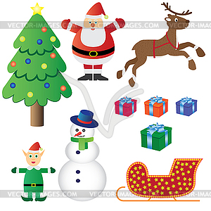 Christmas theme set - vector image