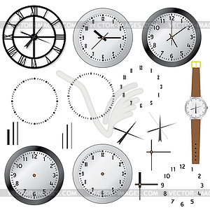 Set of clocks - vector clip art