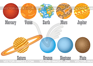 Set of planets - vector clipart