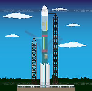 Rocket ready to launch - vector clipart