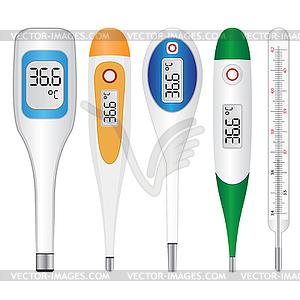 Electronic thermometers - vector clipart