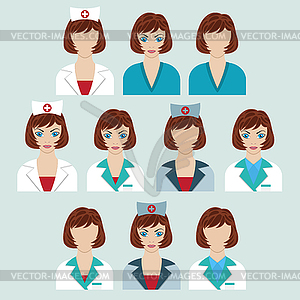 Set of medical characters - vector clipart