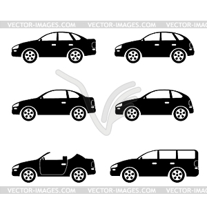 Cars silhouettes - vector clip art