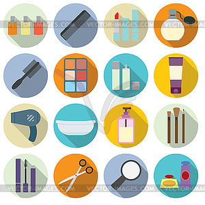 Set of cosmetics icons - stock vector clipart